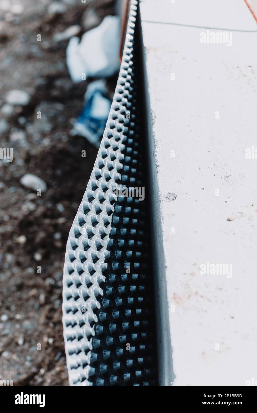 waterproofing for foundation with waterproof membrane and drainage