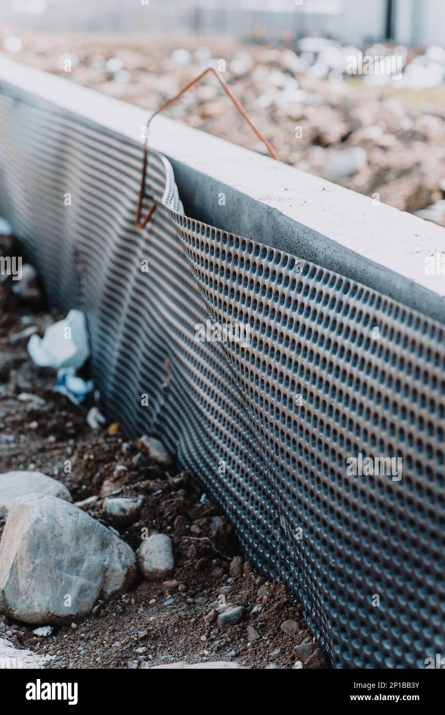 waterproofing for foundation with waterproof membrane and drainage