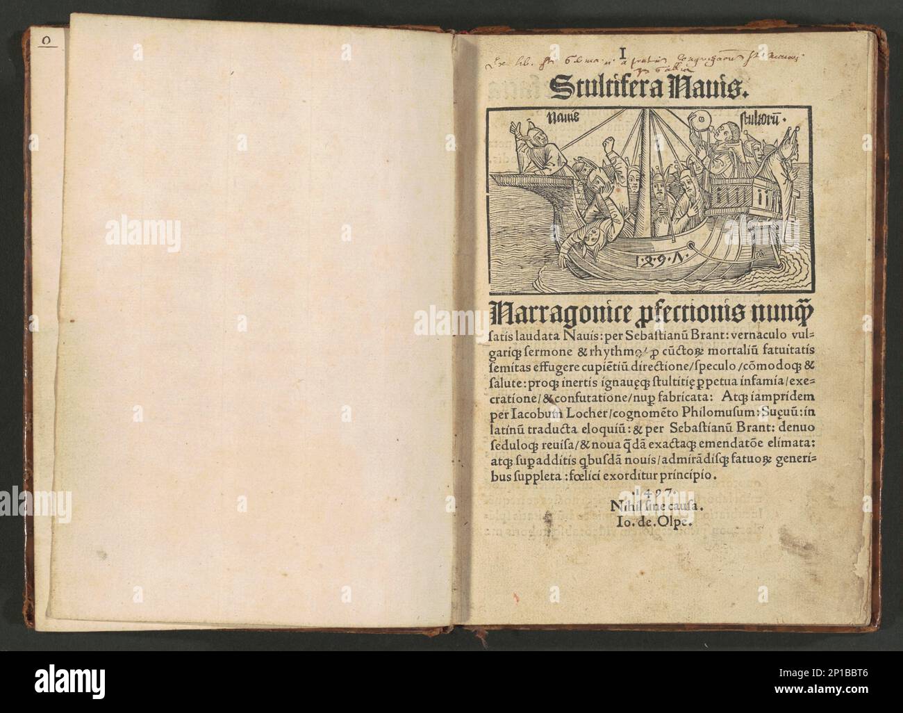 Stultifera navis (Ship of Fools), 1st August, 1497. Stock Photo