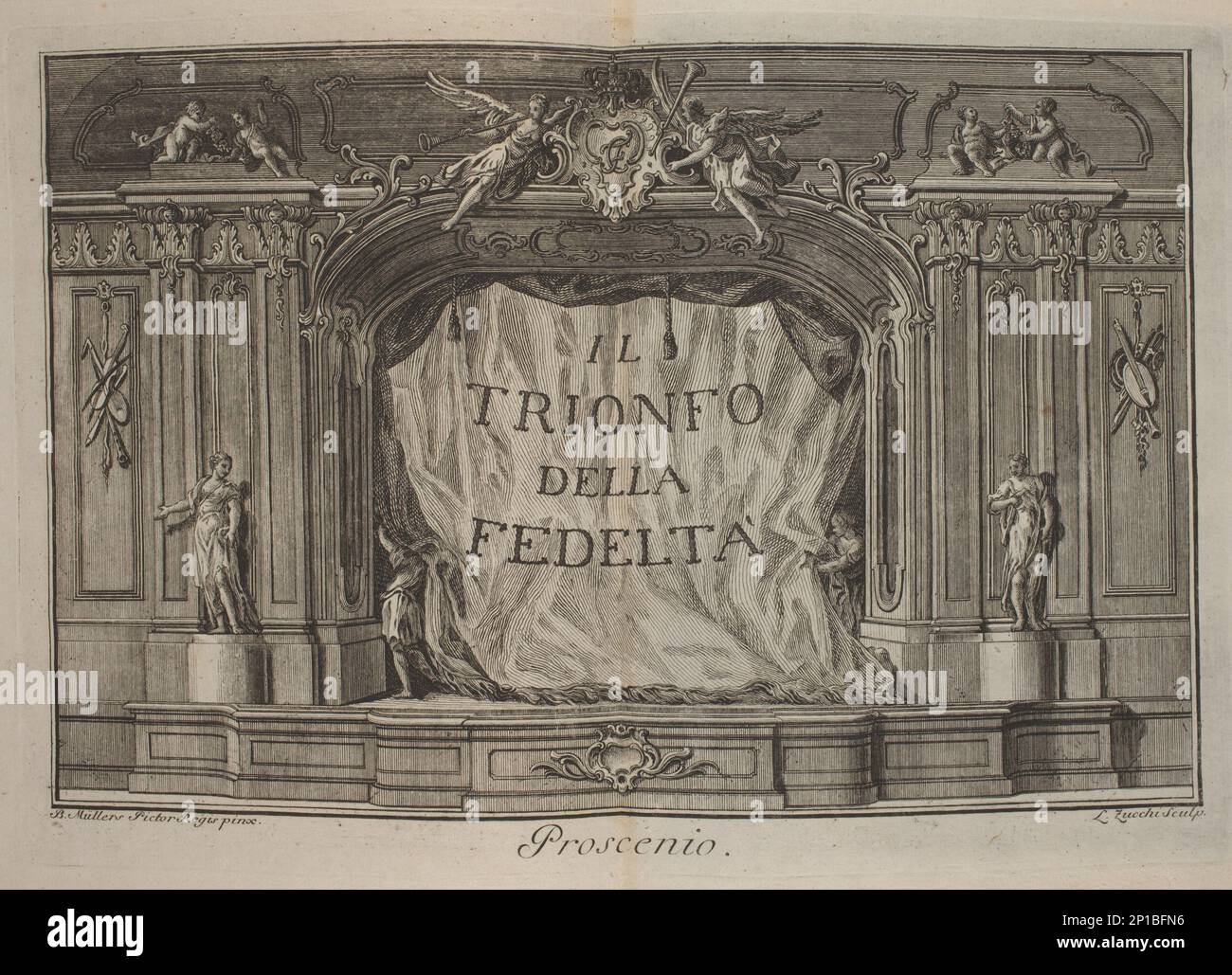 Il Trionfo della Fedelt&#xe1;. Dramma Pastorale Per Musica Di E.T.P.A., 1754.The Triumph of Fidelity Pastoral Drama for Music. Stock Photo