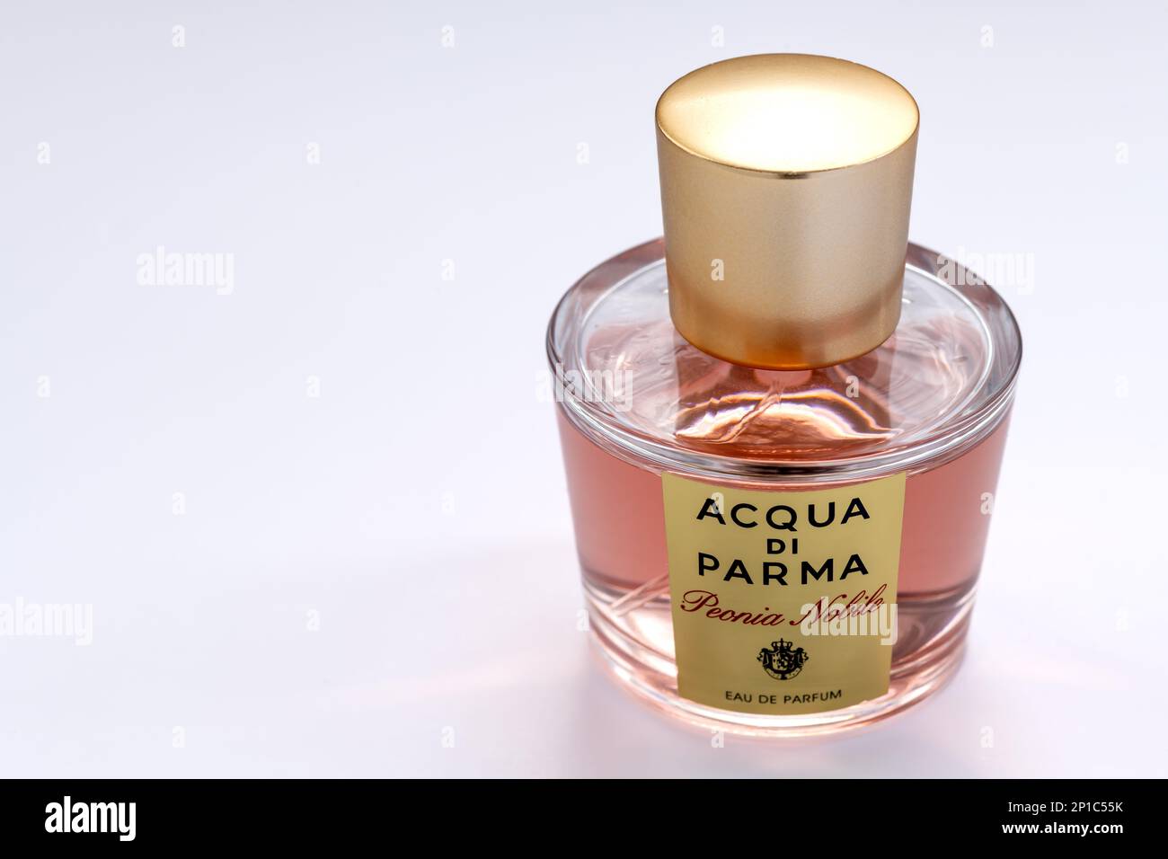 London. UK- 03.01.2023. A bottle of Acqua Di Parma perfume isolated in white background. Stock Photo
