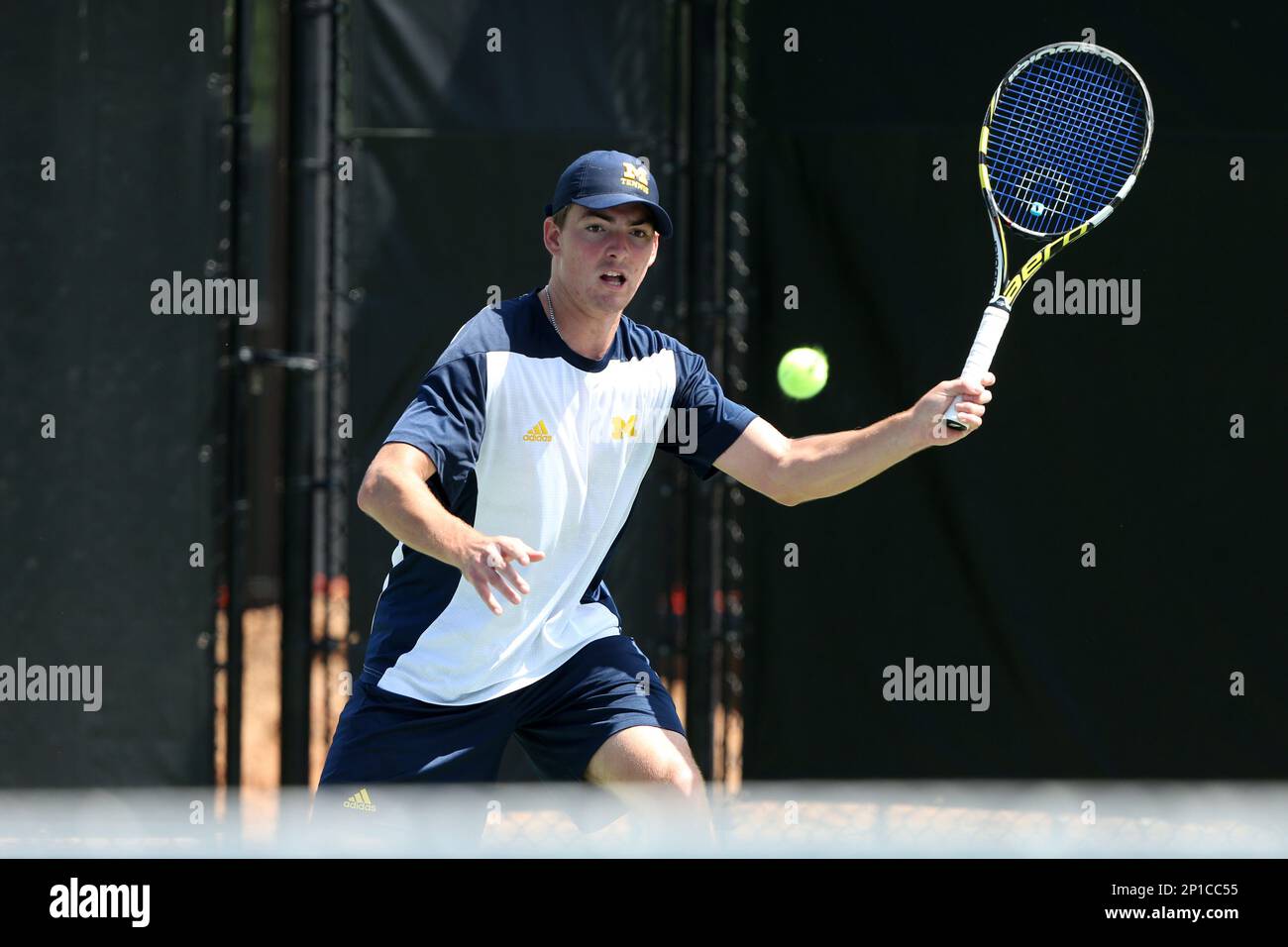 13 May 2016: Michigan's Alex Knight. The University of Michigan Wolverines  played the East Tennessee State University Buccaneers at the Wake Forest  Tennis Center in Winston-Salem, North Carolina in a 2015-16 NCAA