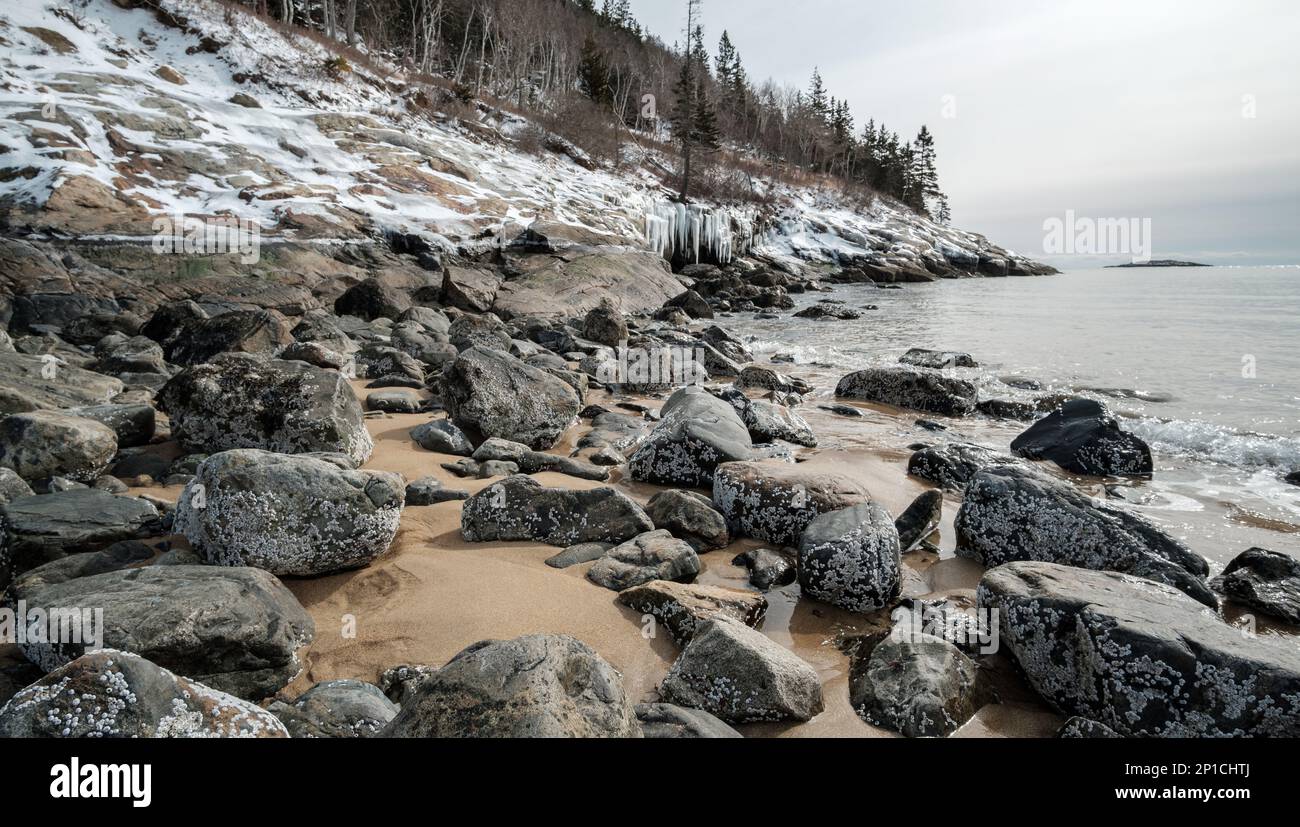 Sand Beach, Acadia National Park, Maine Stock Photo