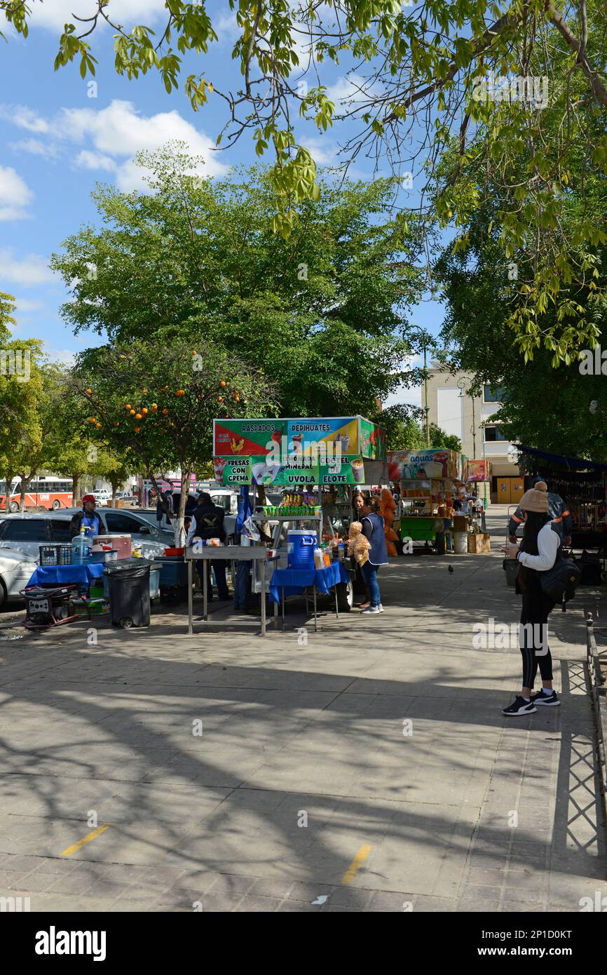 Street venders near the Plaza Zaragoza in Hermosillo in Mexico Stock Photo