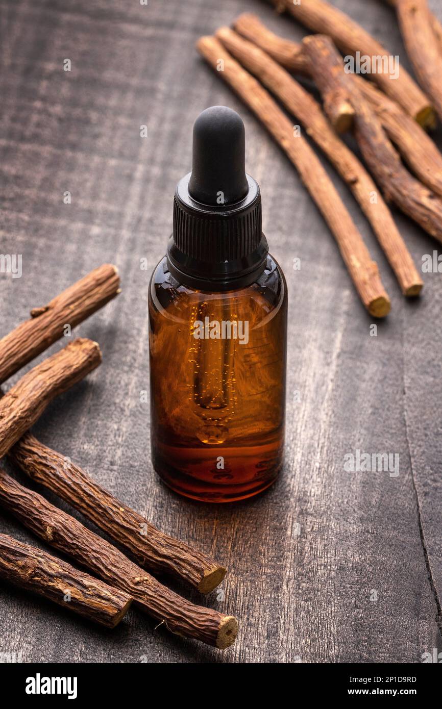 Glycyrrhiza glabra extract drops Medicinal organic licorice Stock