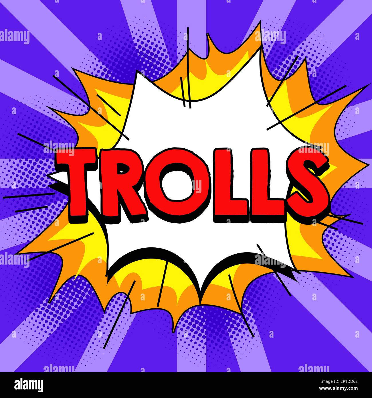 Sign displaying Trolls. Concept meaning Internet slang troll person who  starts upsets people on Internet Stock Photo - Alamy