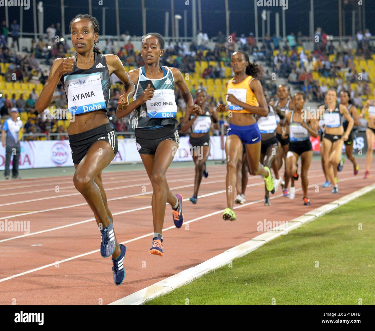 Almaz Ayana (ETH) wins the women's 3,000m in 823.11 during IAAF
