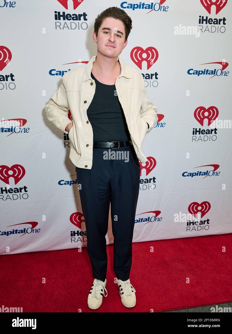 PHILADELPHIA, PA, USA - DECEMBER 12, 2022: Nicky Youre poses at Q102's iHeartRadio Jingle Ball at the Wells Fargo Center. Stock Photo