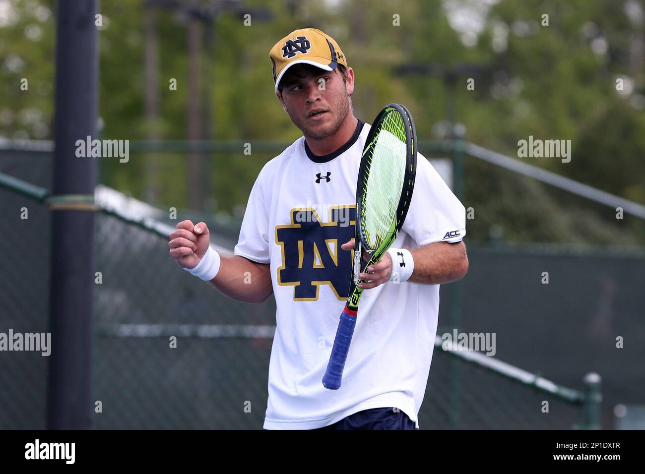 21 April 2016: Dame's Kenneth Sabacinski. The University of Dame Fighting Irish played the Duke University Blue Devils at the Cary Tennis in Cary, North Carolina in the first