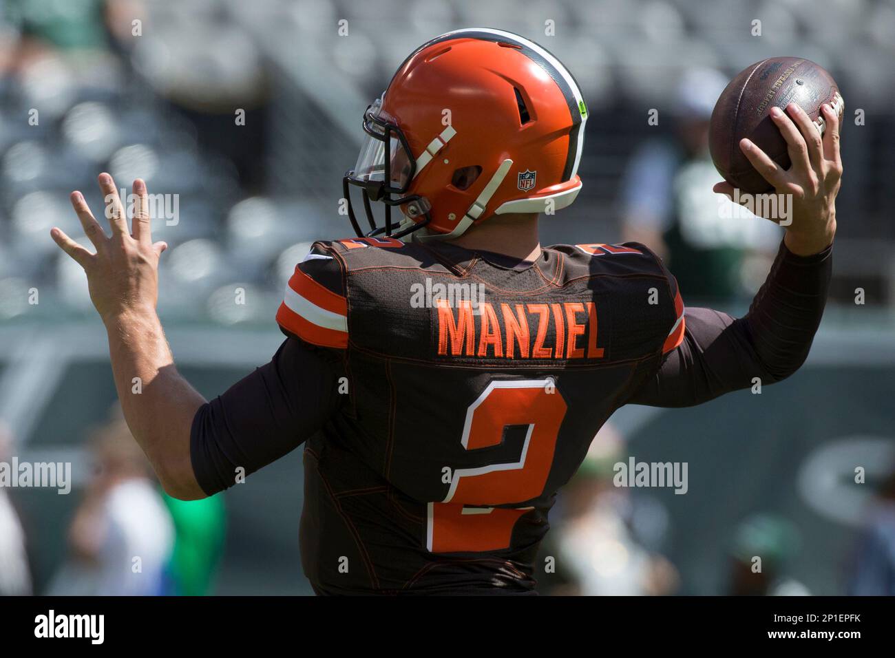 April 26, 2016 - Former Cleveland Browns quarterback Johnny Manziel  indicted for domestic violence by a Dallas grand jury. Pictured: September  13, 2015, Cleveland Browns quarterback Johnny Manziel (2) throws the ball
