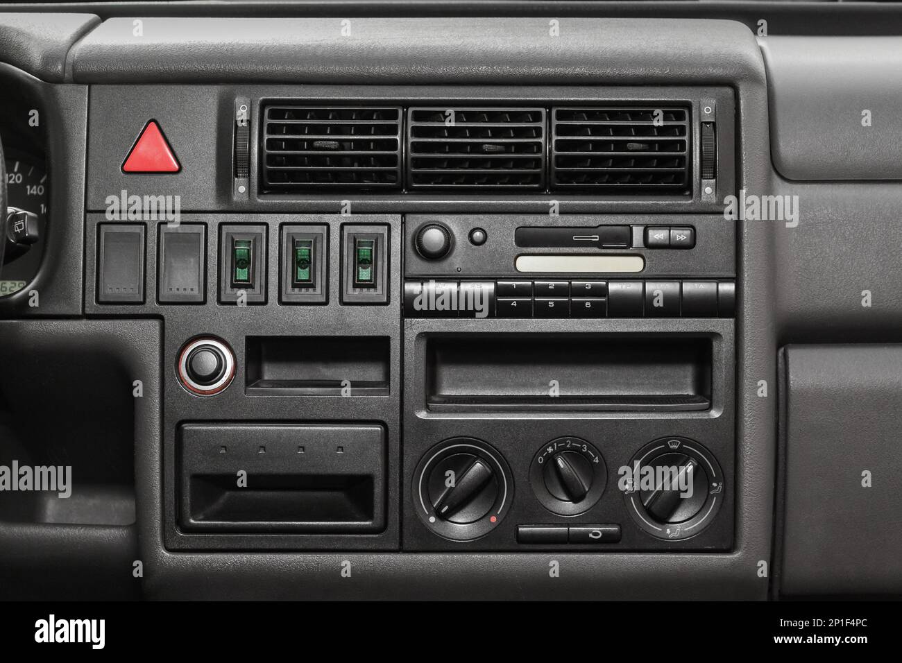 dashboard, car interior 90s. Stock Photo