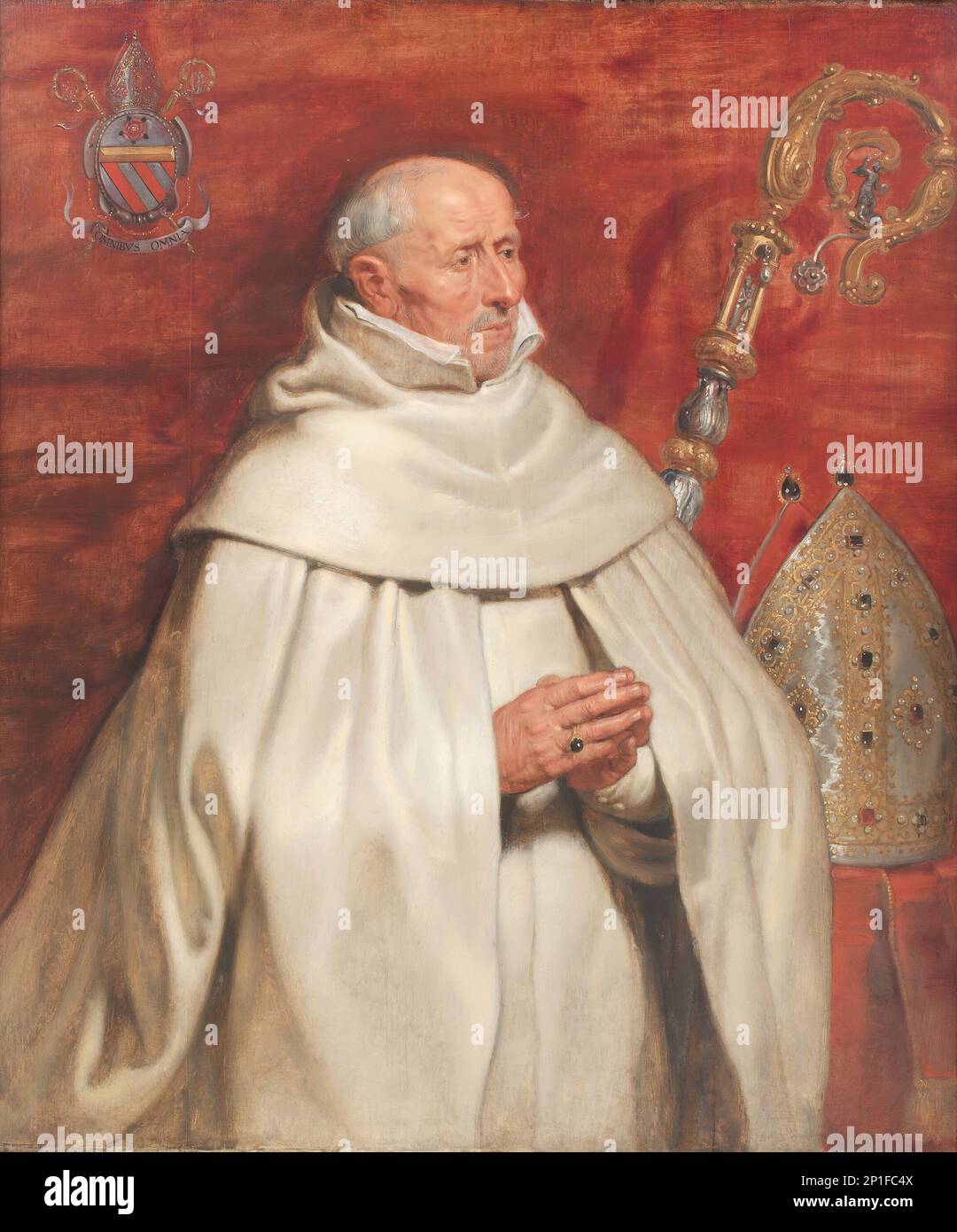 Matthaeus Yrsselius (1541-1629), Abbot of Sint-Michiel's Abbey in Antwerp, 1622-1625. (Commissioned an altarpiece depicting the Adoration of the Magi from Rubens). Stock Photo
