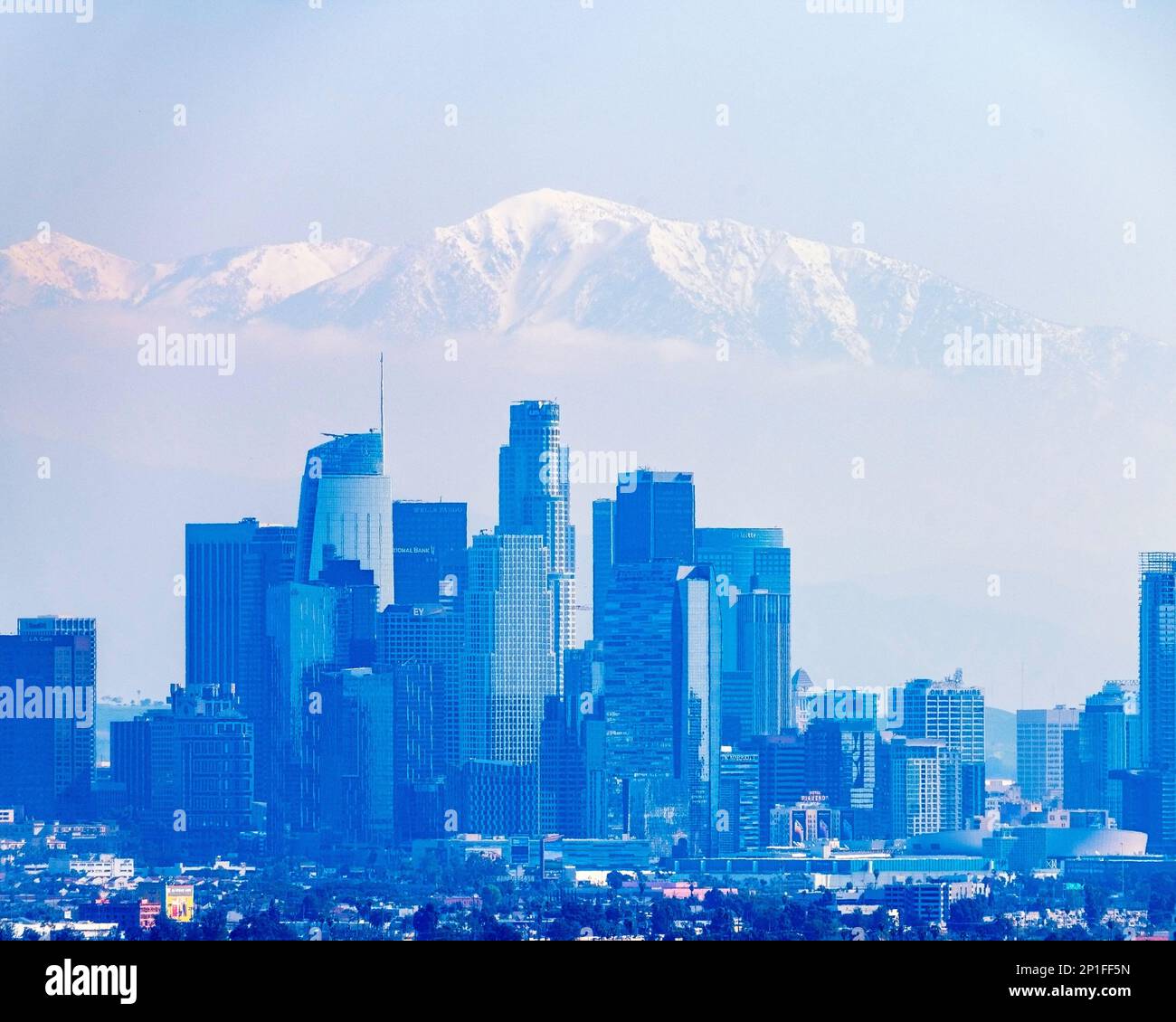 March 3, 2023, Los Angeles, CA, USA A view of downtown LA with the