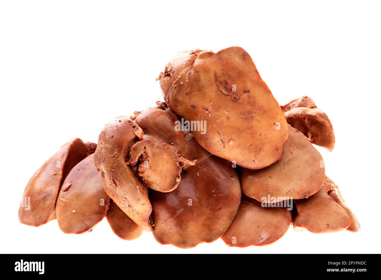 Chicken liver on a white background Stock Photo