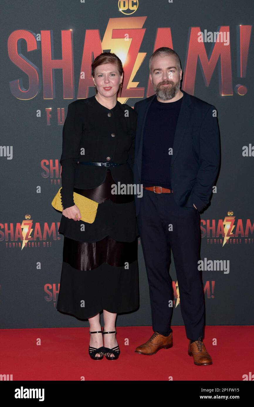 Rome, Italy. 03rd Mar, 2023. Lotta Losten (l) and David F. Sandberg (r) attend the red carpet of the premiere of the movie "Shazam Furia degli dei" at The Space Cinema Moderno. Credit: SOPA Images Limited/Alamy Live News Stock Photo