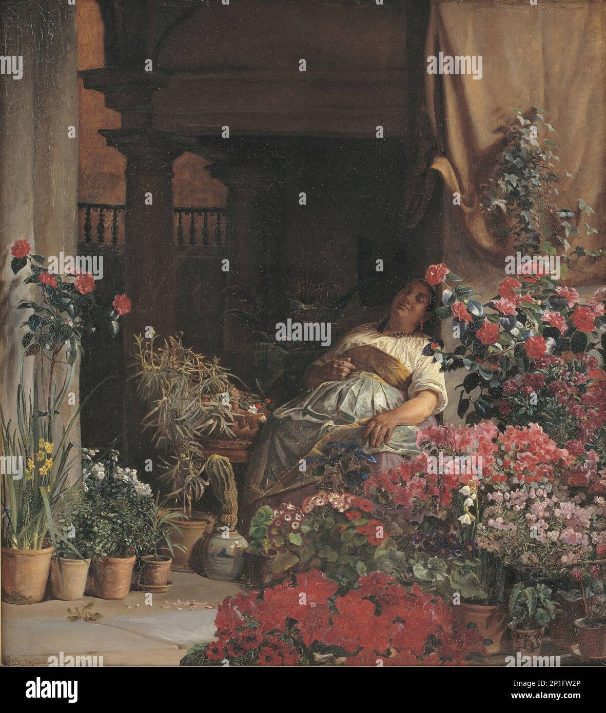 A Florentine Flower Seller, 1880 Stock Photo Alamy