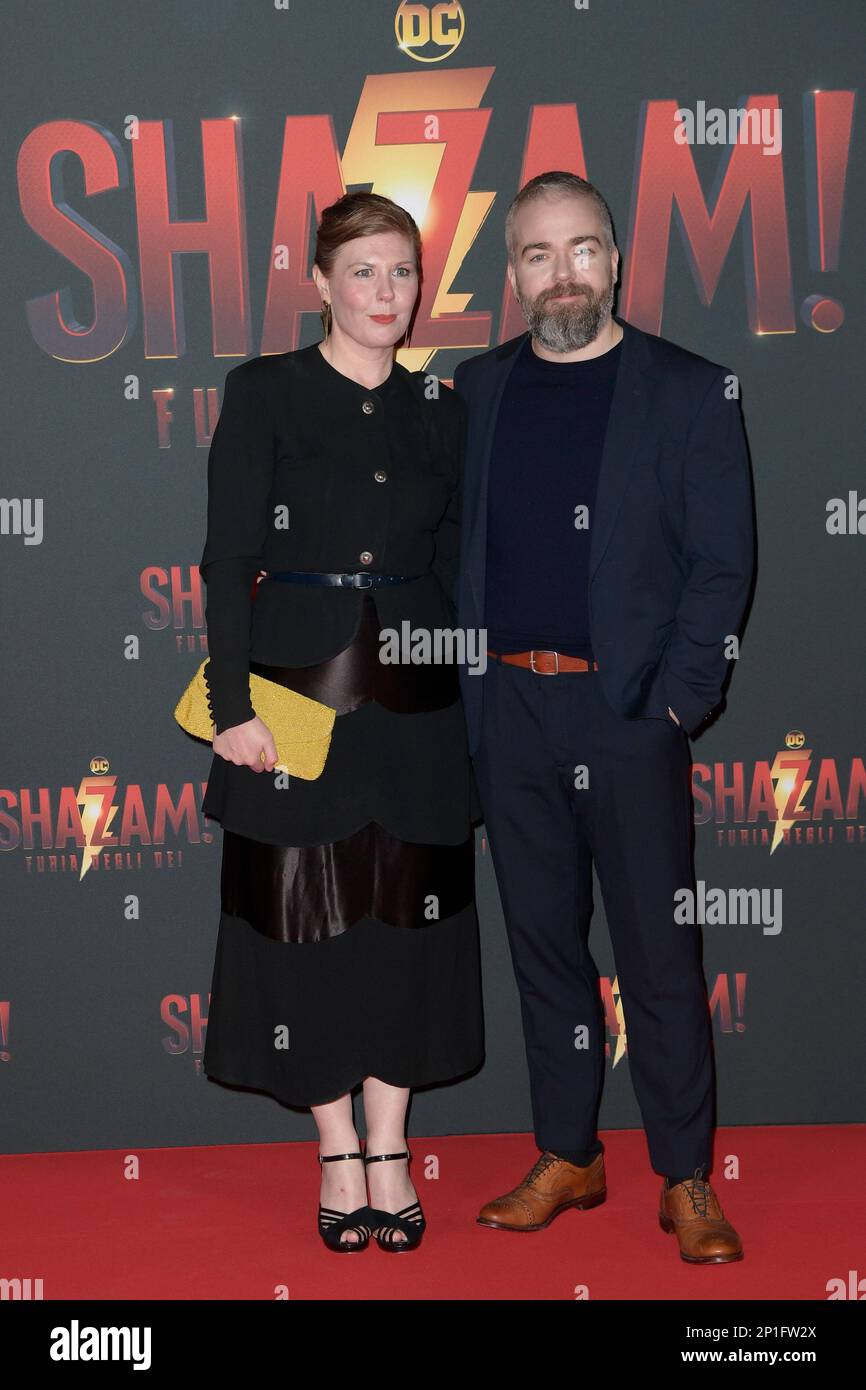 Rome, Italy. 03rd Mar, 2023. Lotta Losten (l) and David F. Sandberg (r) attend the red carpet of the premiere of the movie 'Shazam Furia degli dei' at The Space Cinema Moderno. Credit: SOPA Images Limited/Alamy Live News Stock Photo