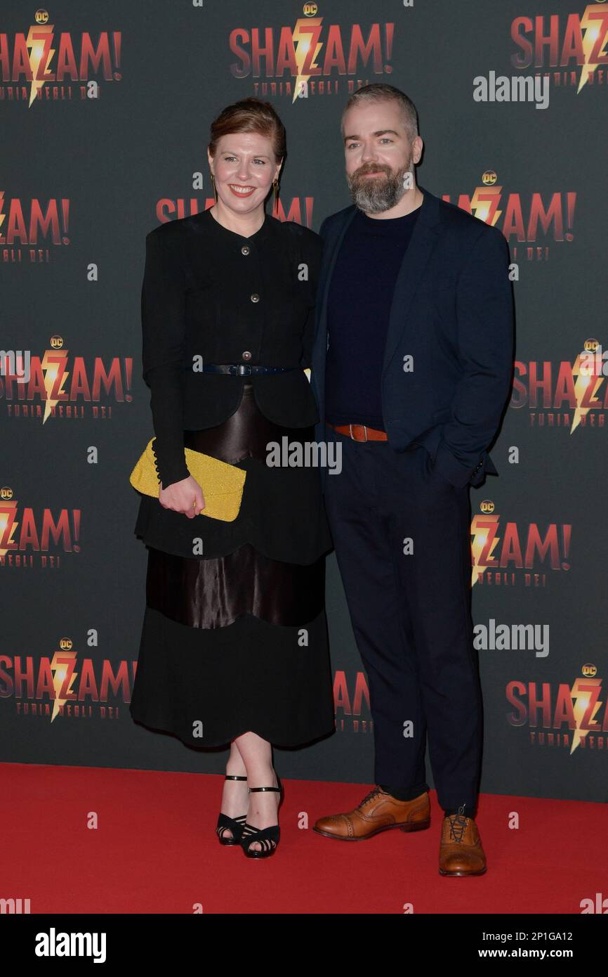 Rome, Italy. 03rd Mar, 2023. Lotta Losten (l) and David F. Sandberg (r) attend the red carpet of the premiere of the movie 'Shazam Furia degli dei' at The Space Cinema Moderno. (Photo by Mario Cartelli/SOPA Images/Sipa USA) Credit: Sipa USA/Alamy Live News Stock Photo