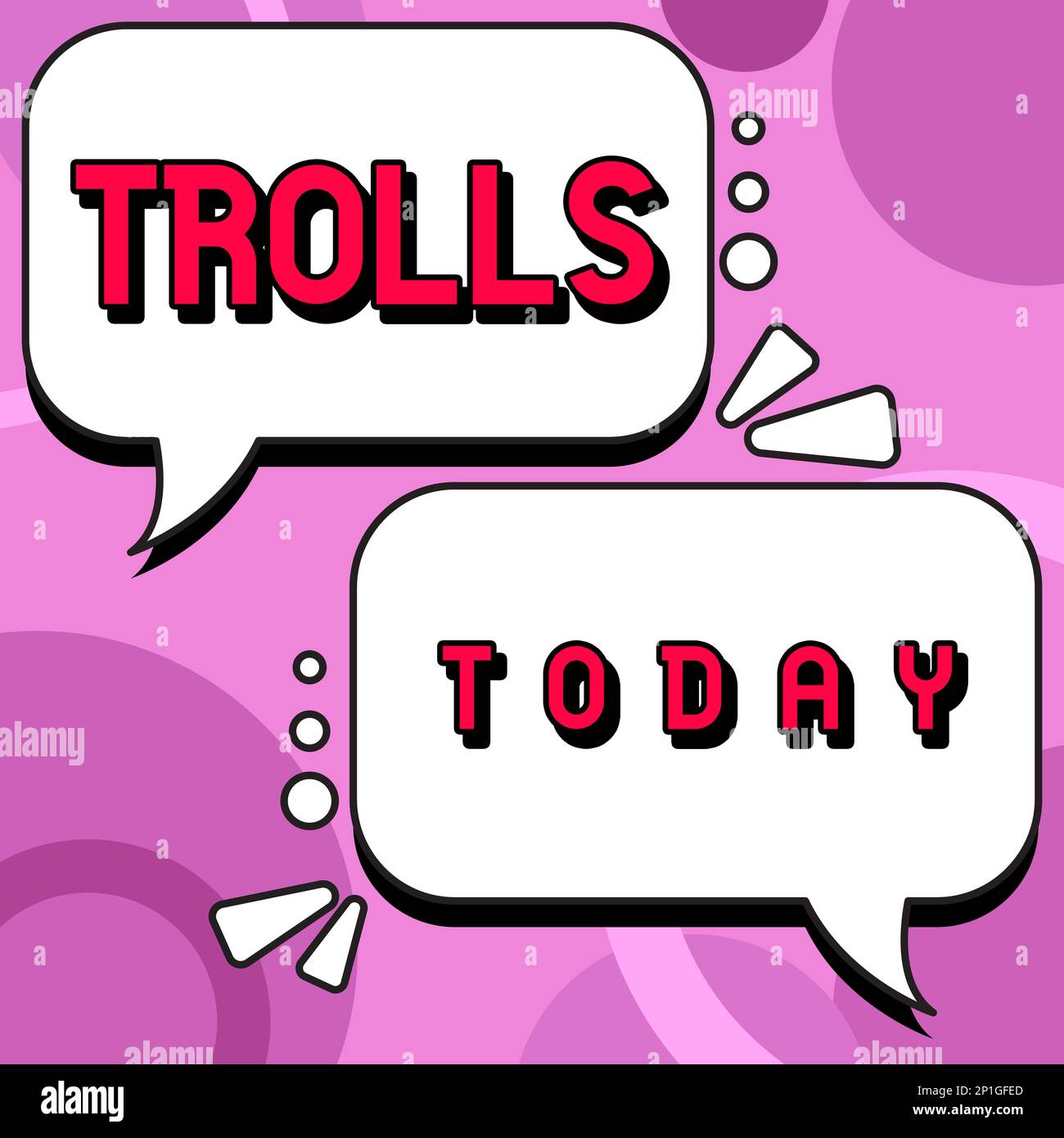 Sign displaying Trolls. Concept meaning Internet slang troll person who  starts upsets people on Internet Stock Photo - Alamy