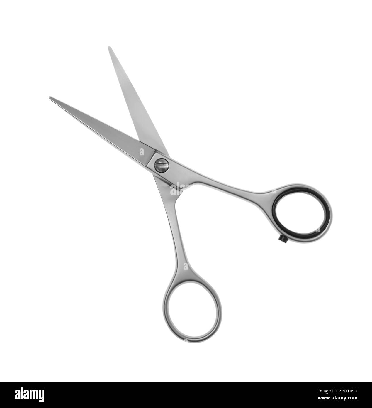 Professional hairdresser scissors isolated on white. Haircut tool Stock Photo