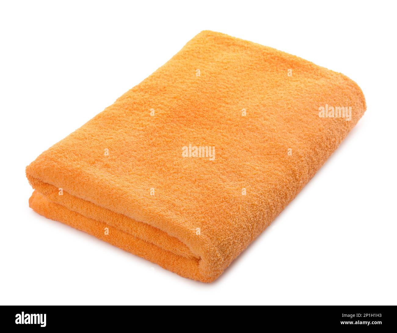 Folded orange beach towel isolated on white Stock Photo - Alamy