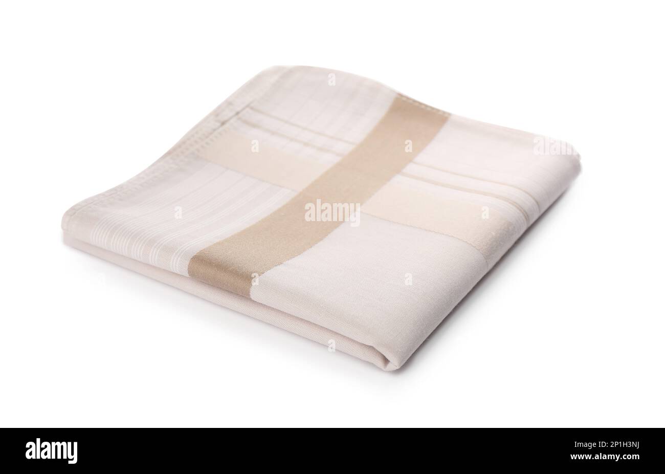 Folded handkerchief isolated on white. Stylish accessory Stock Photo