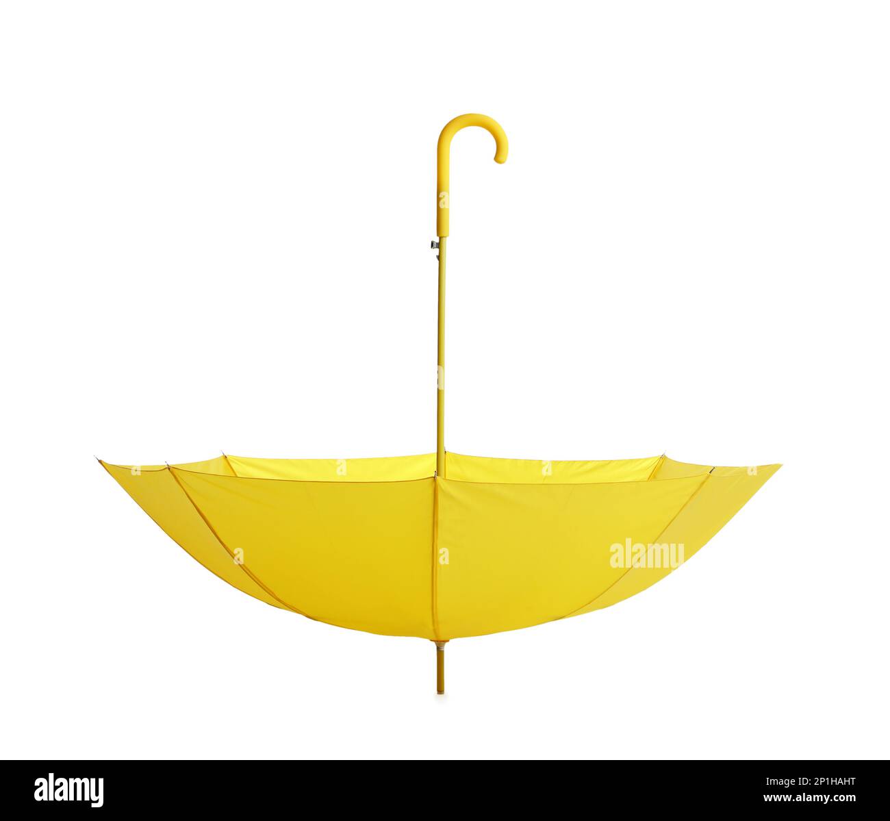 Stylish open yellow umbrella isolated on white Stock Photo - Alamy