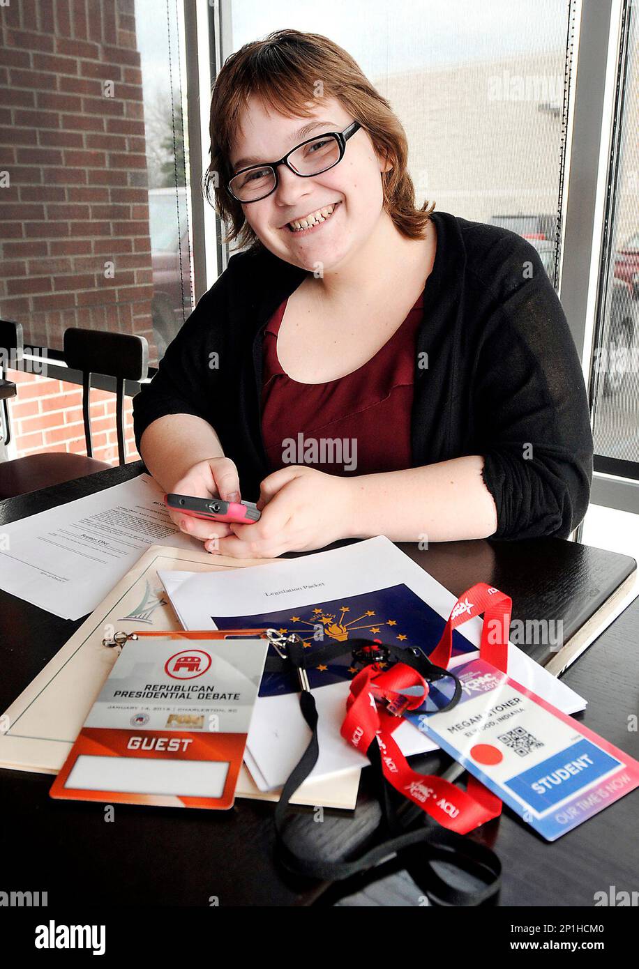 Elwood, Ind. High School senior Megan Stoner is constantly on her phone