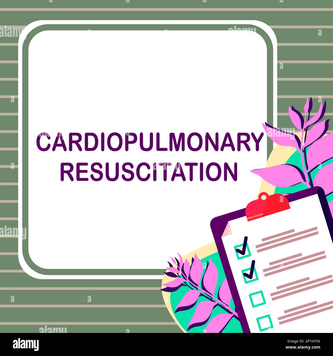 Inspiration showing sign Cardiopulmonary Resuscitation. Word Written on