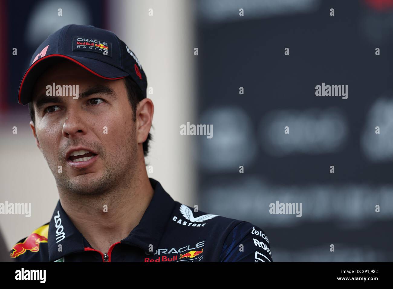 Manama, Bahrain. 03rd Mar, 2023. MANAMA, BAHRAIN, Sakhir circuit, 3. March 2023: #11. Sergio PEREZ Mendoza, MEX, Oracle Red Bull Racing RB19 during the Bahrain Formula One Grand Prix at the Bahrain International Circuit near Manama city in the town of Sakhir on March 03. 2023. Formula 1 - F1 Motorsport, fee liable image, photo and copyright © Jun QIAN/ ATP images (QIAN Jun/ATP/SPP) Credit: SPP Sport Press Photo. /Alamy Live News Stock Photo