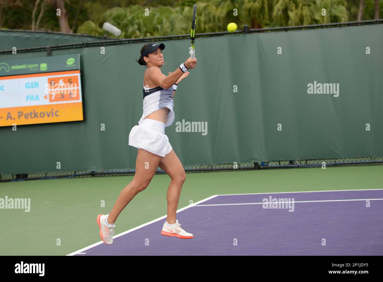 March 24, 2016 - Miami, Florida, United States - CAROLINE GARCIA of France  in action during her match vs A. Petkovic at the Miami Open. (Cal Sport  Media via AP Images Stock Photo - Alamy