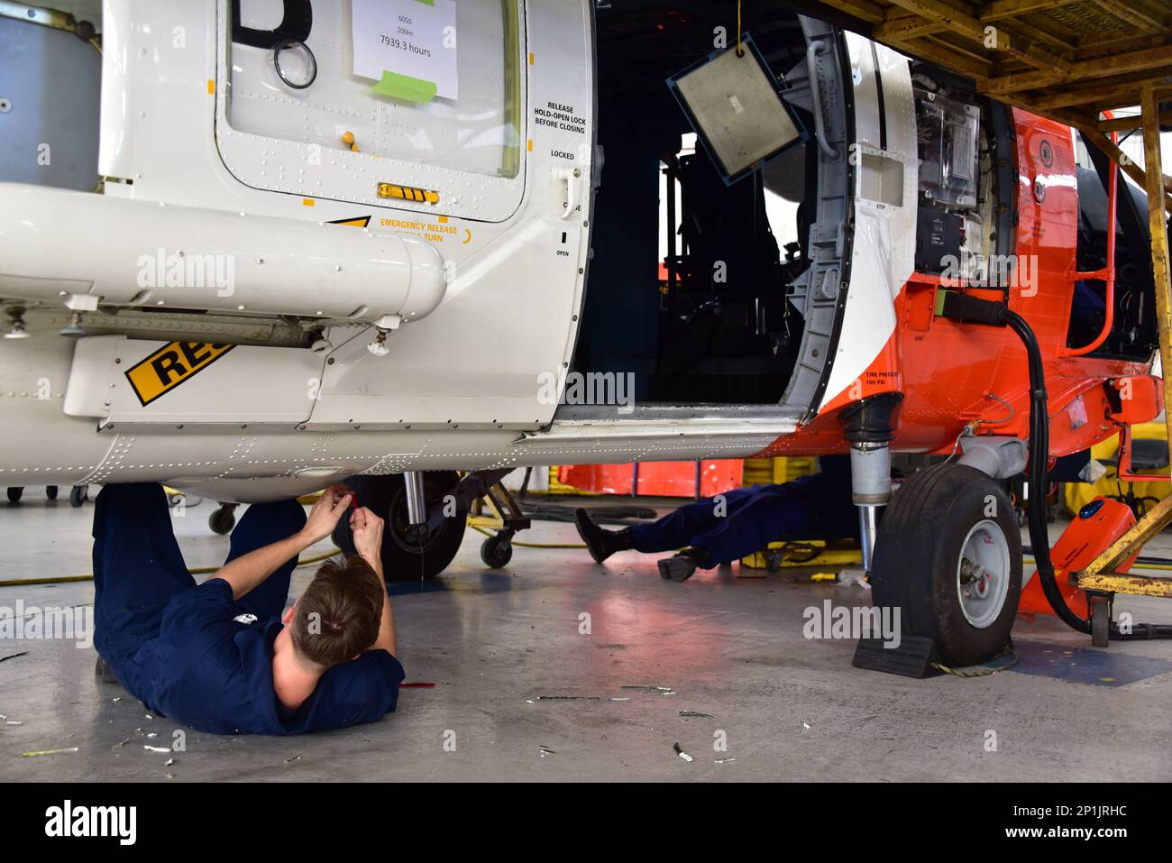 U.S. Coast Guard Petty Officer 2nd Class Adam Stewart, an avionics