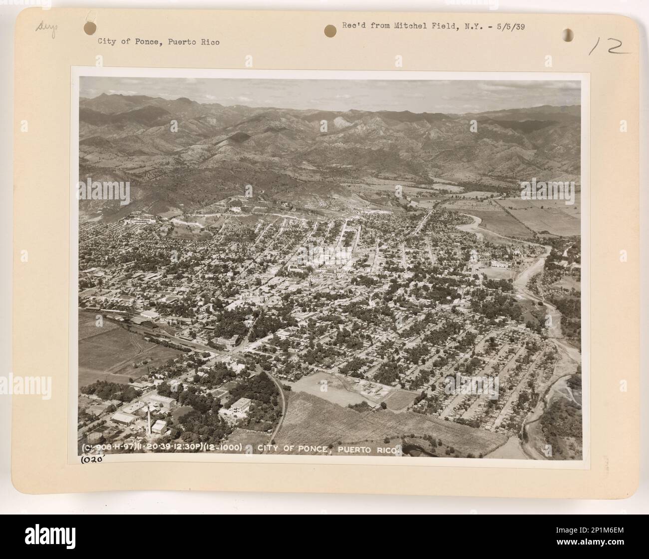 Puerto Rico Juana Diaz through City of Ponce, Aerial Photograph Stock