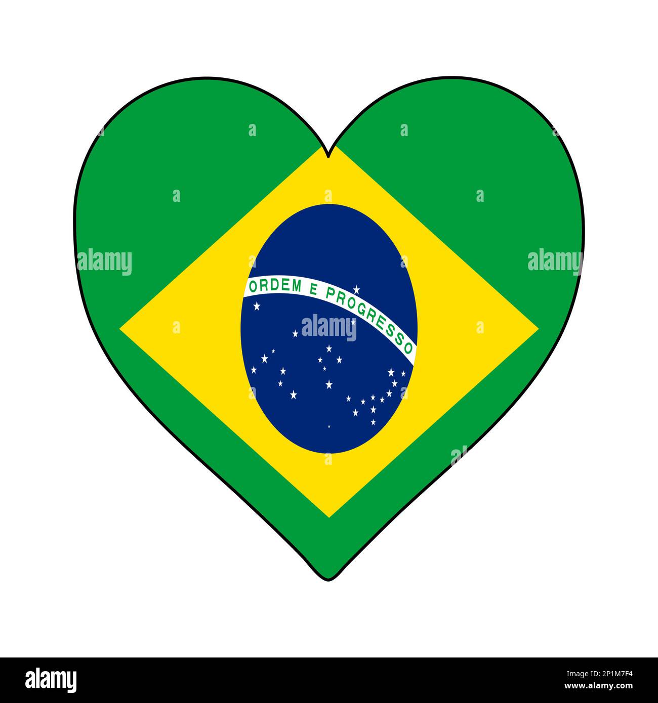 Heart Shape Of Brazil Flag Isolated On White Stock Photo, Picture and  Royalty Free Image. Image 51305993.