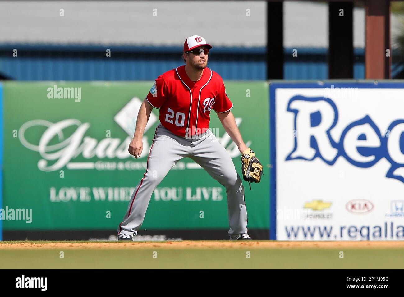 09 MAR 2016 Daniel Murphy of the Nationals during the spring training game between the Washington Nationals and the Detroit Tigers at Joker Marchant Stadium in Lakeland, Florida