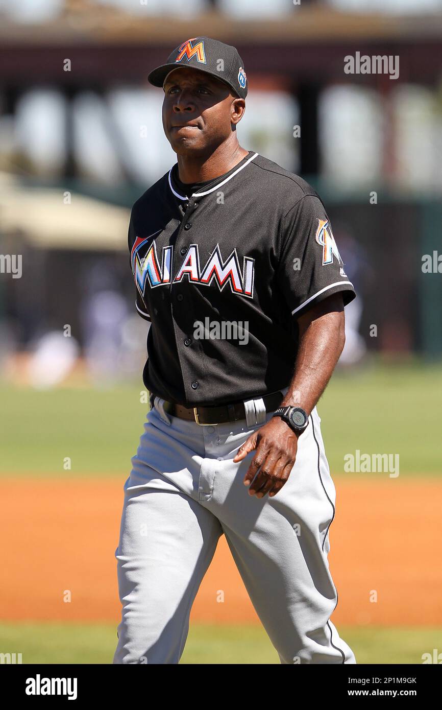 06 MAR 2016 Miami Marlins hitting coach Barry Bonds during the spring