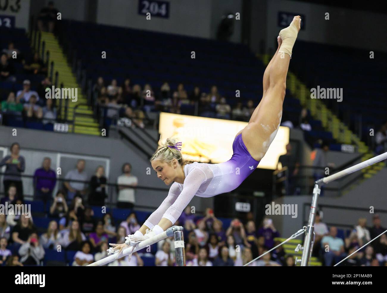 Baton Rouge, LA, USA. 3rd Mar, 2023. LSU's Olivia Dunne competes on the
