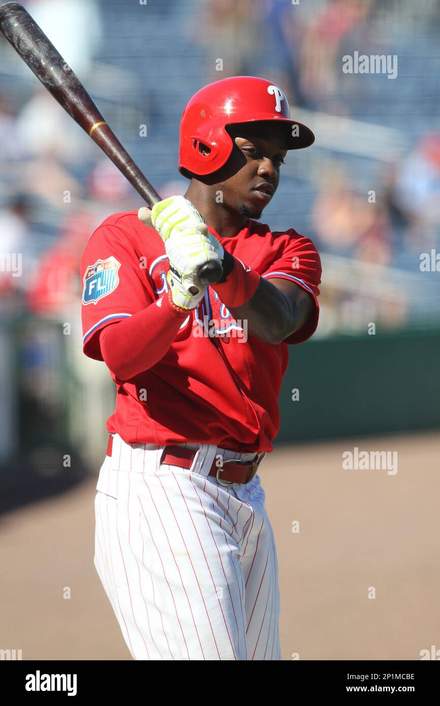 28 Feb 2016 Roman Quinn of the Phillies during the spring training game between the University