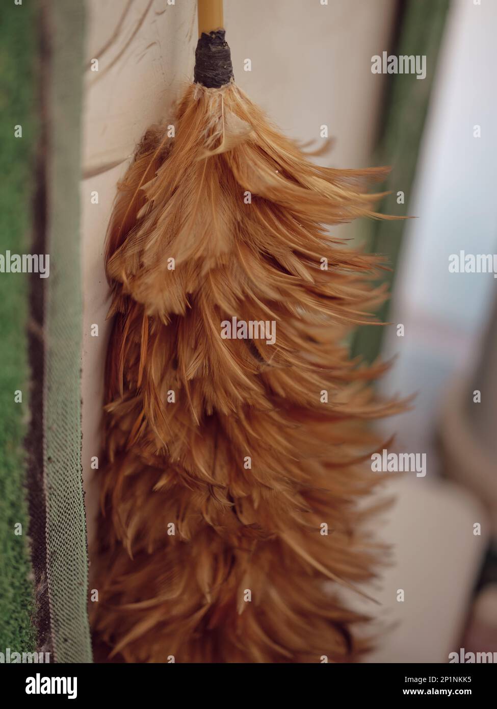 Feather duster for cleaning and dust removal of various household