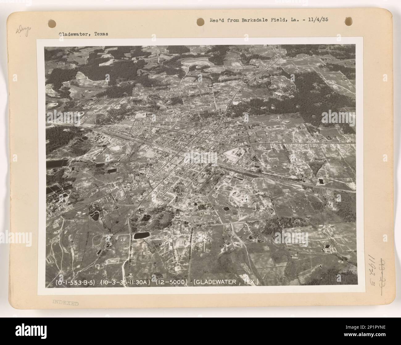 Texas Gladewater through Glen Springs, Aerial Photograph Stock Photo