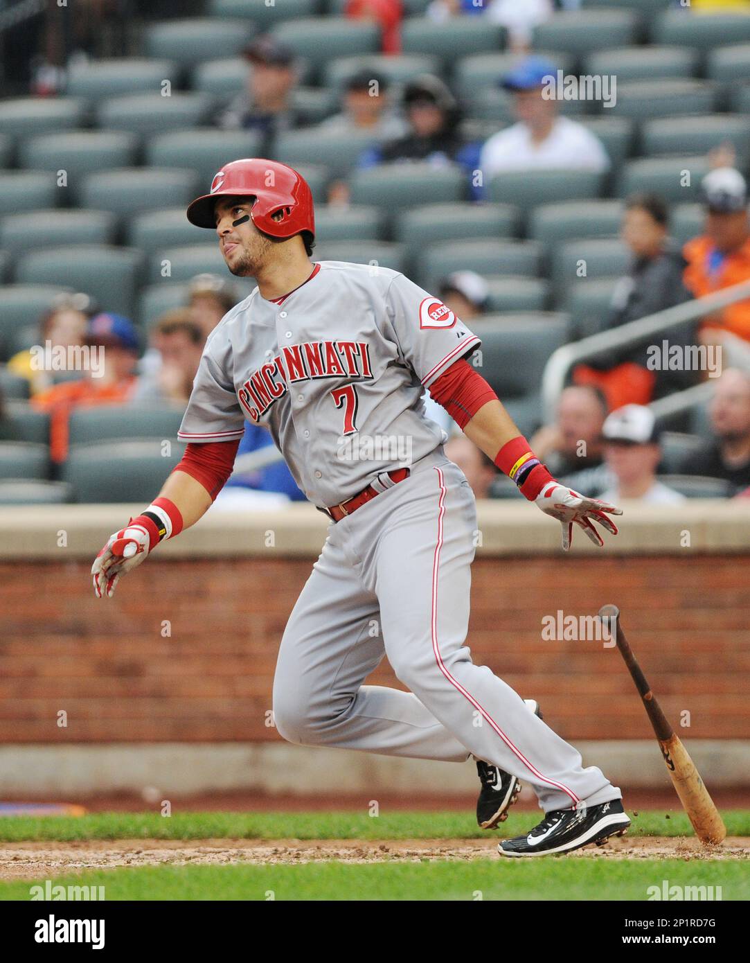 Cincinnati Reds infielder Eugenio Suarez (7) during game against the New  York Mets at Citi Field in Queens, New York, September 10, 2017. Reds  defeated Mets 10-5. (Tomasso DeRosa via AP Stock Photo - Alamy