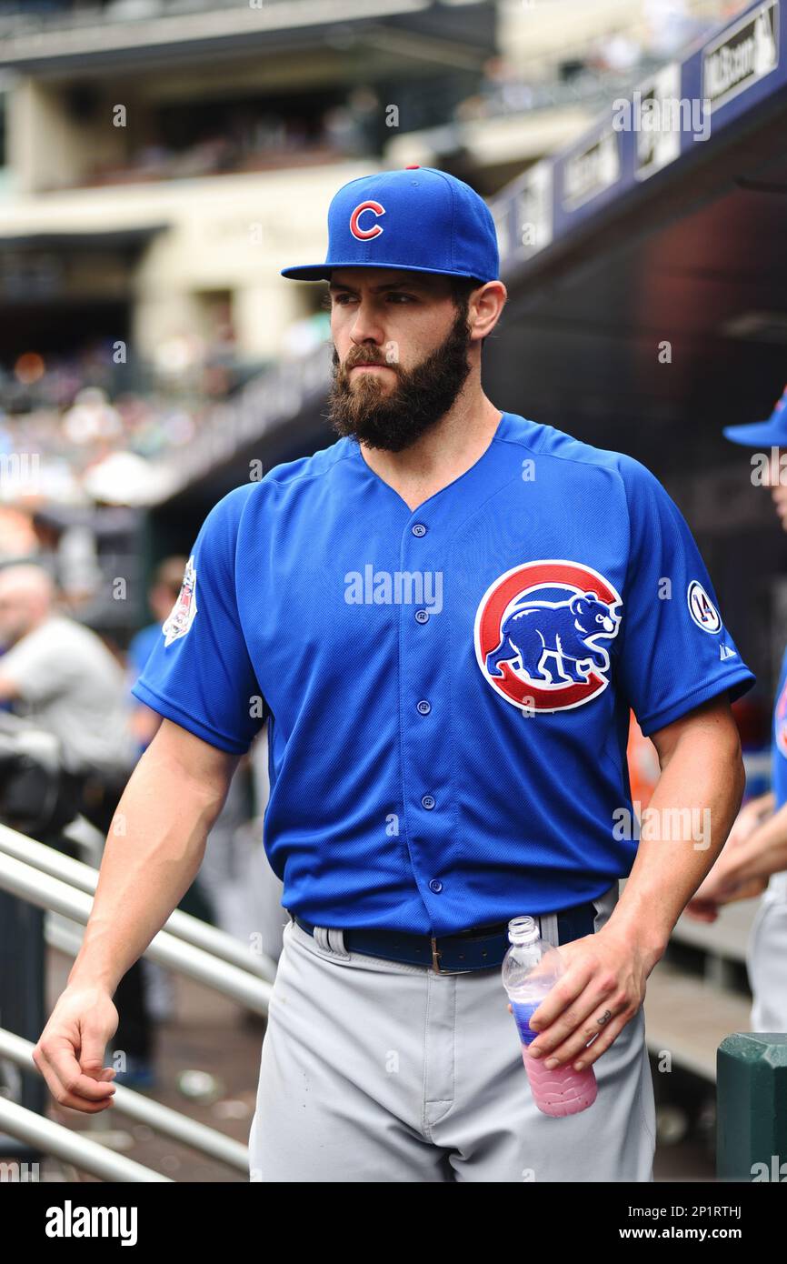 Chicago Cubs pitcher Jake Arrieta (49) during game against the New York  Mets at Citi Field in Queens, New York, July 2, 2015. Cubs defeated Mets  6-1. (Tomasso DeRosa via AP Stock Photo - Alamy