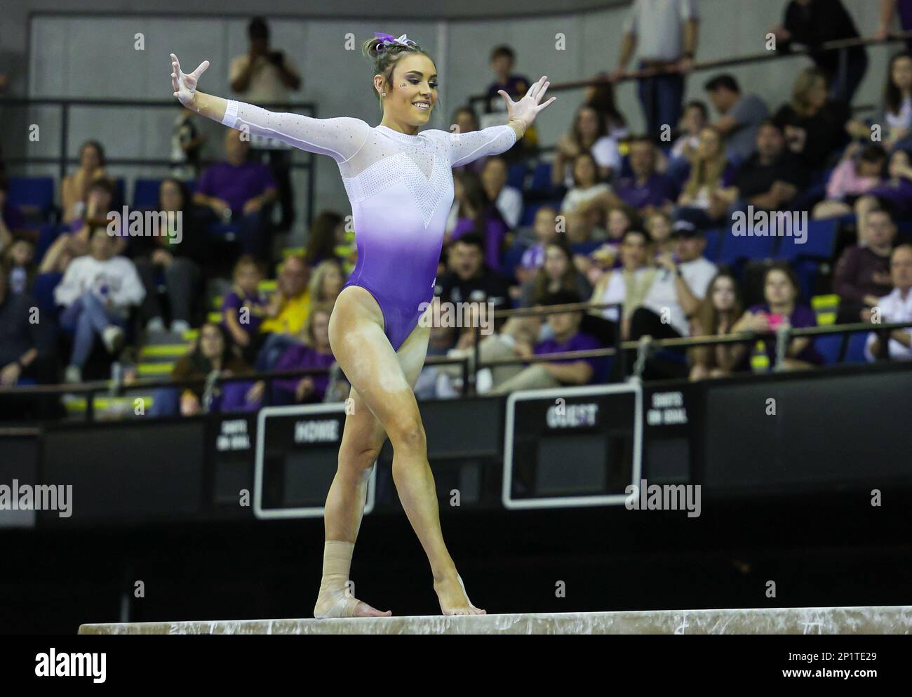 Baton Rouge, LA, USA. 3rd Mar, 2023. LSU's Alexis Jeffrey competes on