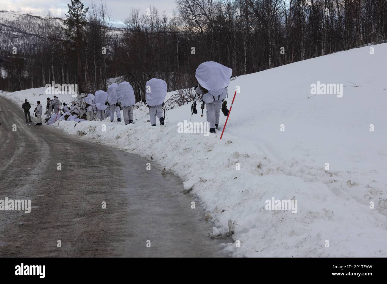 U.S. Marines with 2d Reconnaissance Battalion, 2d Marine Division, move ...