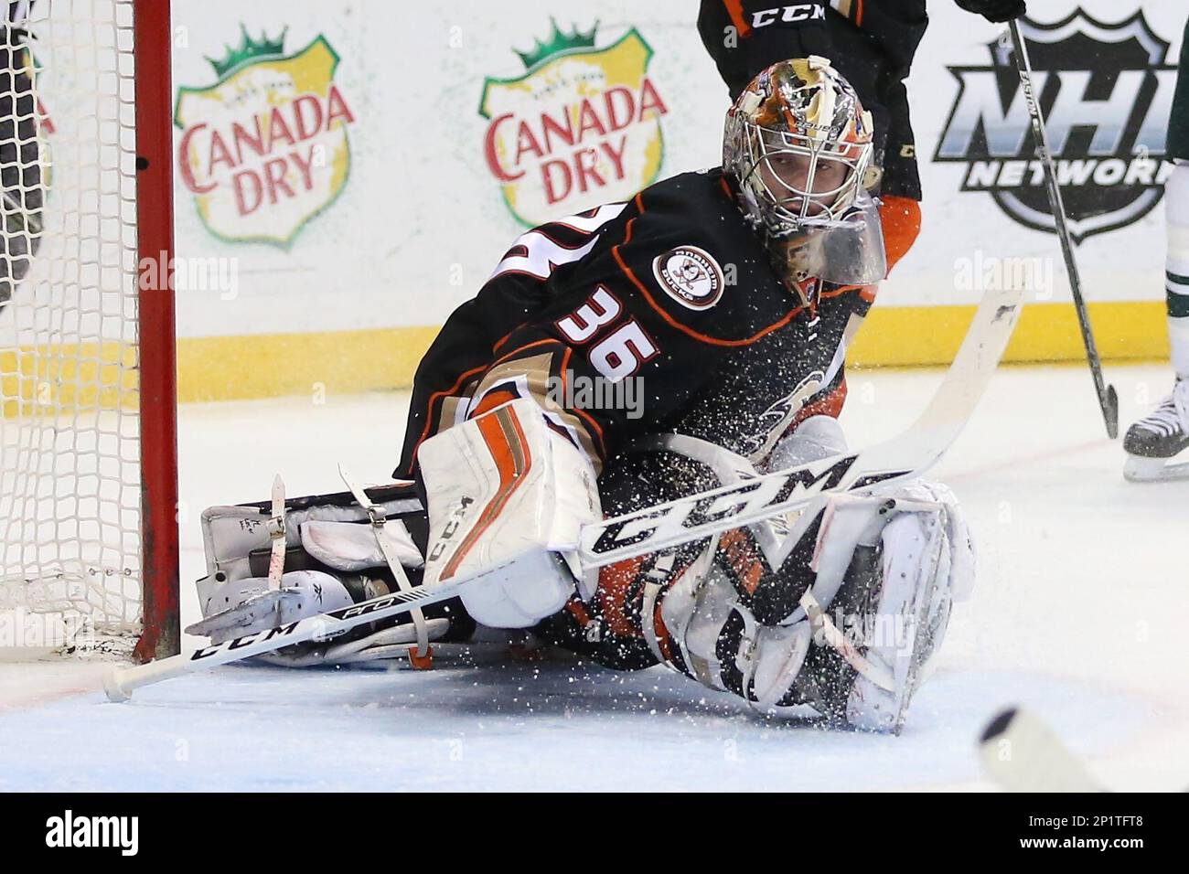 Anaheim Ducks John Gibson CCM Game Used Signed Goalie Leg Pads