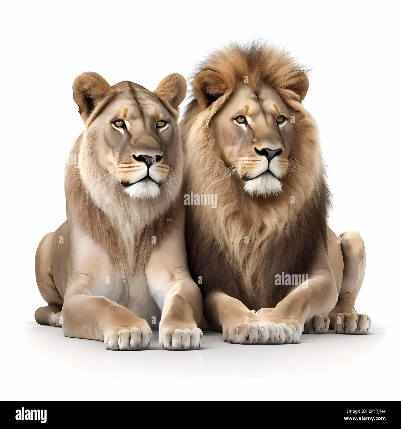 Lions in front of white background, AI generated Stock Photo - Alamy