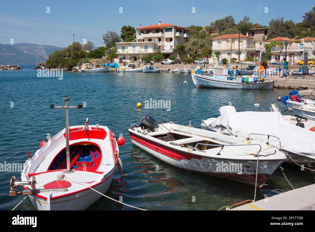 Port, Vathi, Methana Peninsula, Argolis, Saronic Islands, Peloponnese ...
