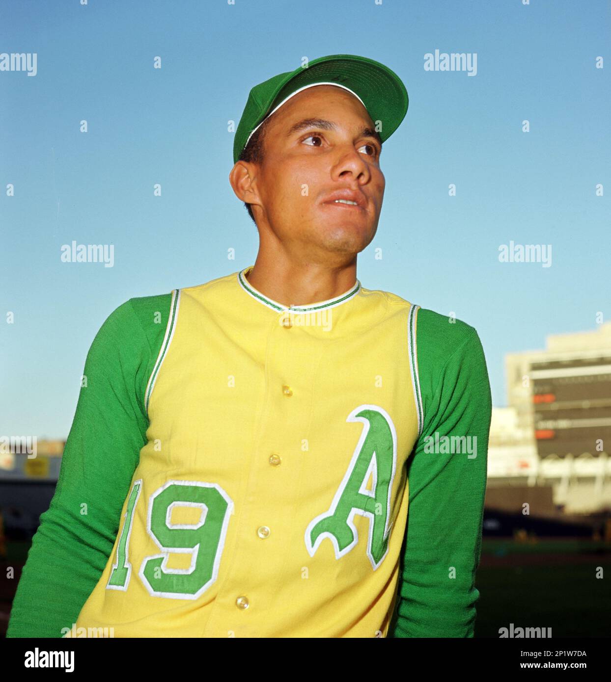 Oakland A's Bert Campaneris (19) during a game from his 1967 season with  the Oakland A's against the New York Yankees at Yankee Stadium in the  Bronx, New York. Bert Campaneris played
