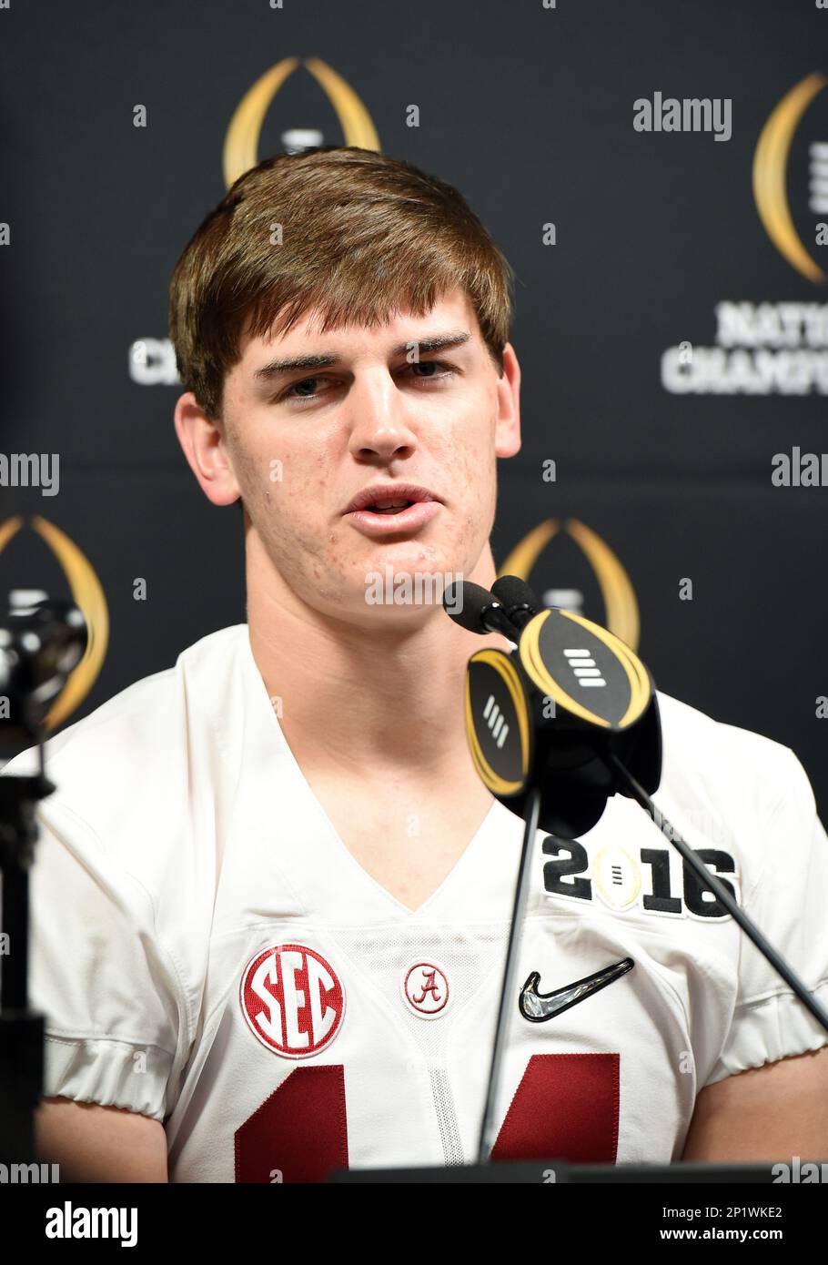 09 January 2016 Alabama quarterback Jake Coker during the Alabama