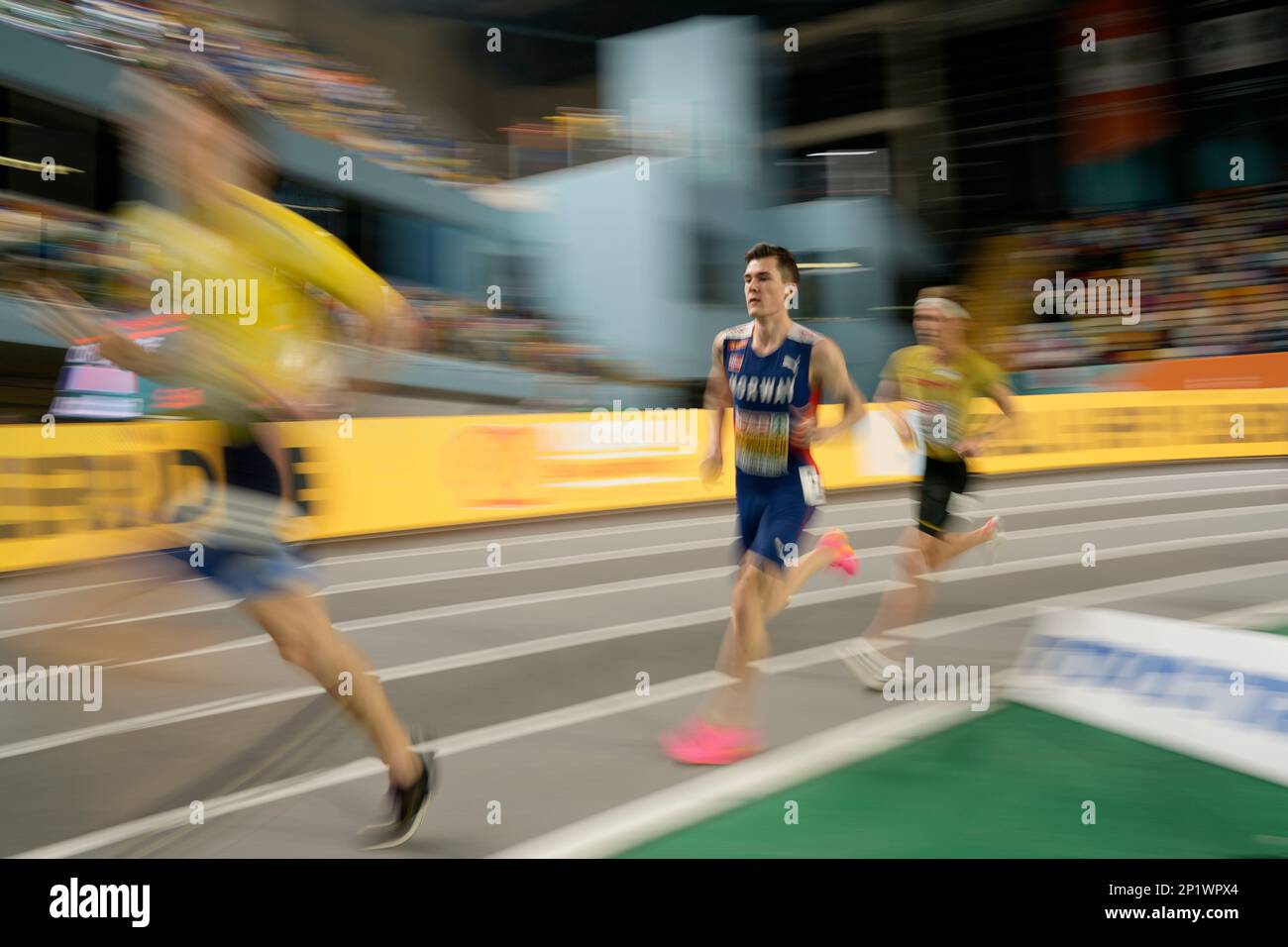 Jakob Ingebrigtsen, of Norway, runs in a Men 3000 meters heat at the  European Athletics Indoor Championships at Atakoy Arena in Istanbul,  Turkey, Saturday, March 4, 2023. (AP Photo/Francisco Seco Stock Photo -  Alamy